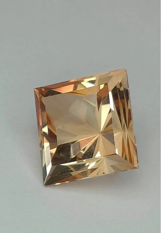 14.91ct Natural Morganite Square Cut Faceted Loose Gemstone from Madagascar — view 1